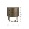 Woood Glossy Rond Kastje Metaal Antique Brass