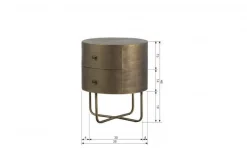 Woood Glossy Rond Kastje Metaal Antique Brass