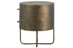 Woood Glossy Rond Kastje Metaal Antique Brass