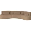 Woood Half Ronde Bank Batavier 6-zits Velvet Lichtbruin Melange