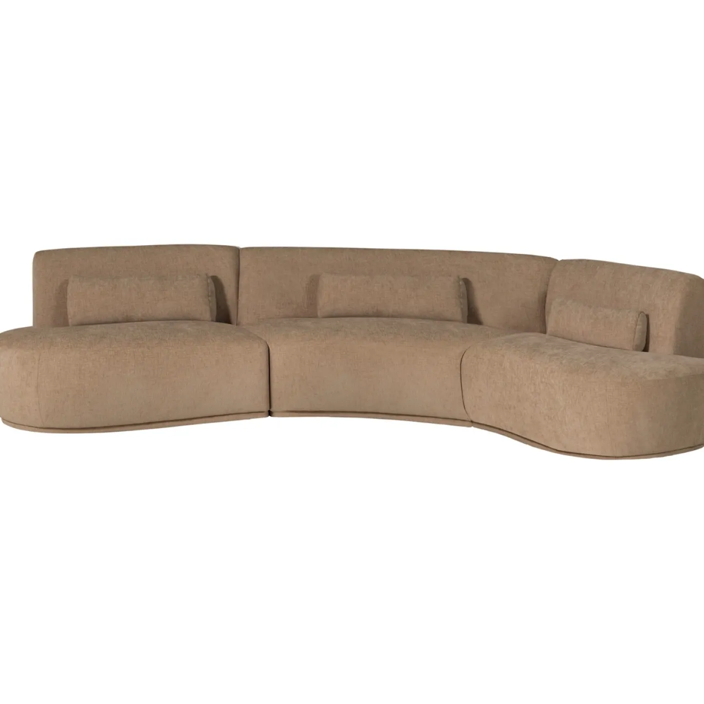 Woood Half Ronde Bank Batavier 6-zits Velvet Lichtbruin Melange