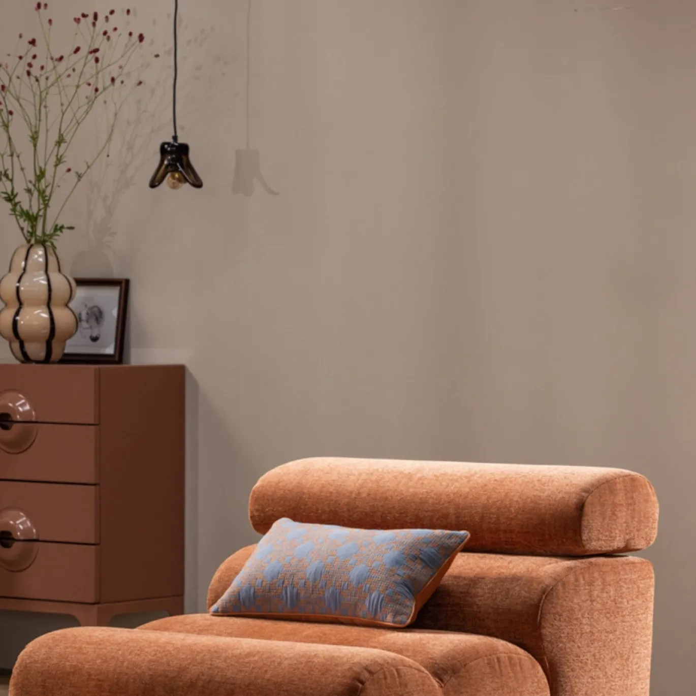 Woood Hanglamp Elle Klein Glas Bruin