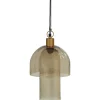 Woood Hanglamp Gigi Dubbele Kap Gehamerd Glas Naturel