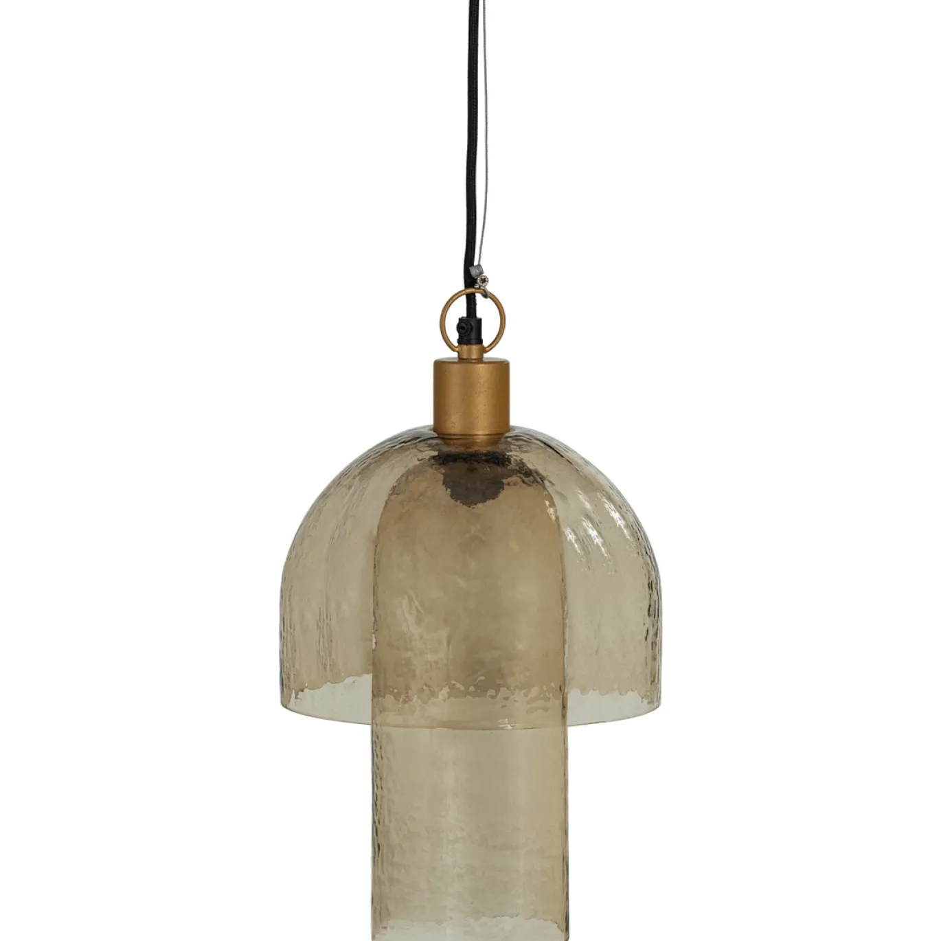 Woood Hanglamp Gigi Dubbele Kap Gehamerd Glas Naturel