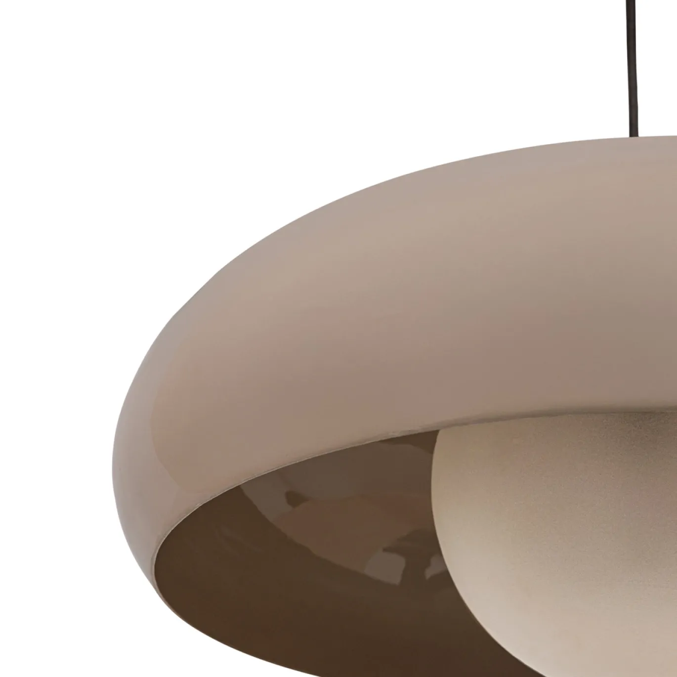 Woood Hanglamp Tivo Rond Metaal Hoogglans Zand
