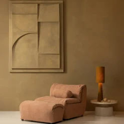 Woood Hocker Baggy Geweven Chenille Oudroze