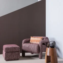 Woood Hocker Lou Met Dessin Bordeauxrood