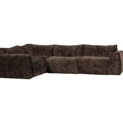 Woood Hoekbank Baggy Links 3d Chenille Donkerbruin
