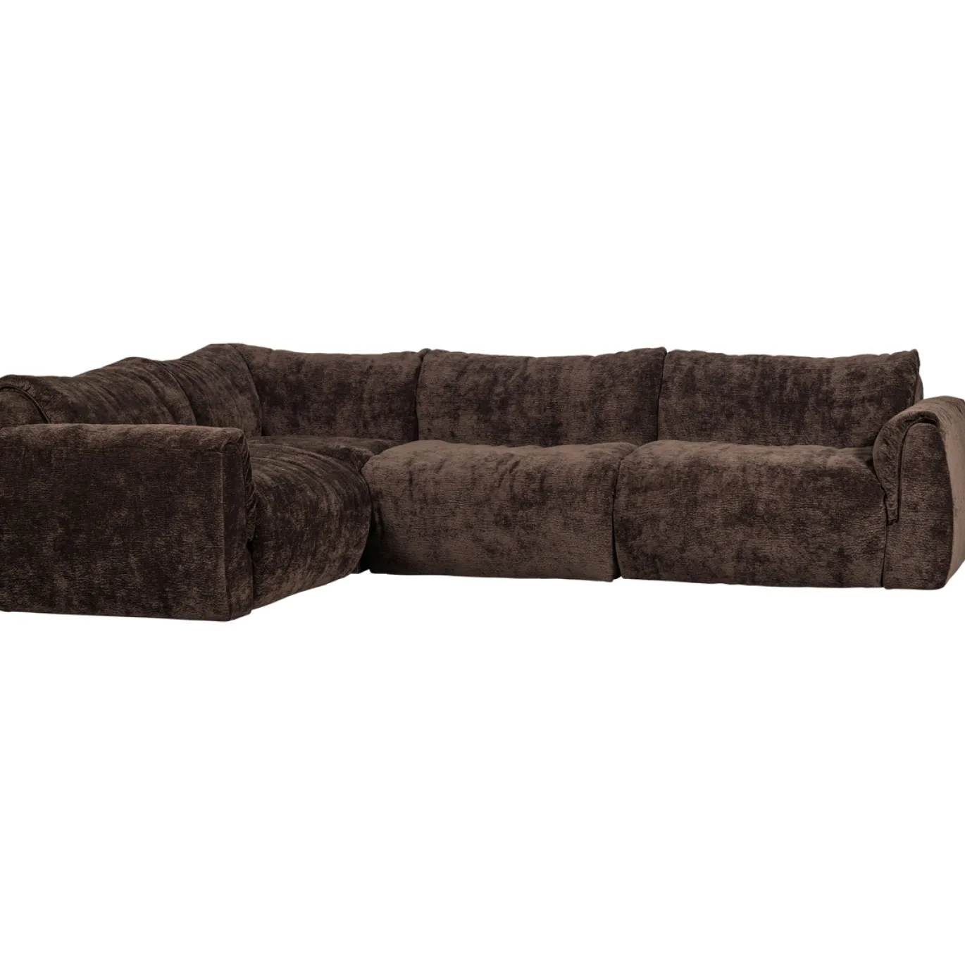 Woood Hoekbank Baggy Links 3d Chenille Donkerbruin