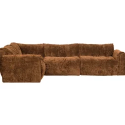 Woood Hoekbank Baggy Links 3d Chenille Middenbruin