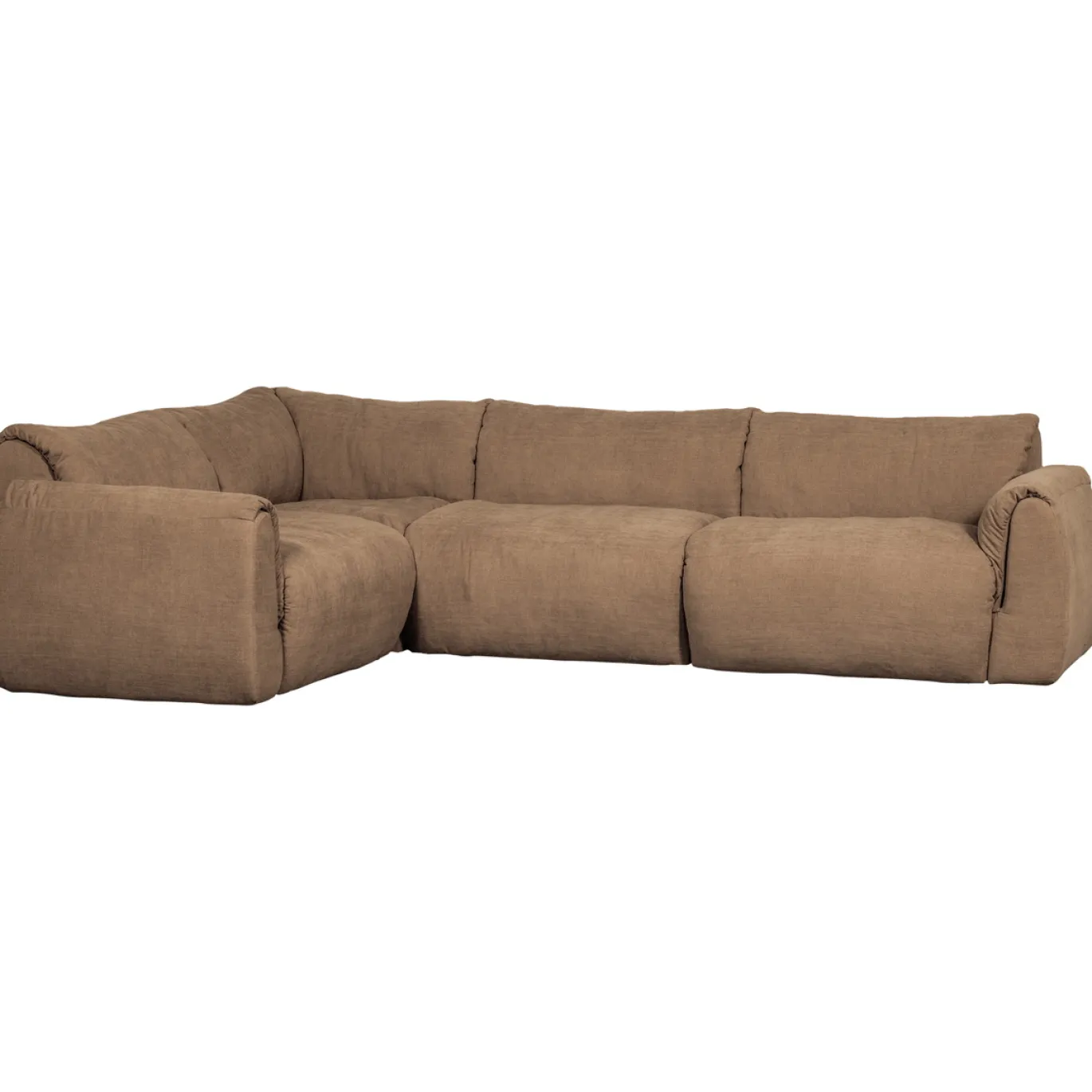 Woood Hoekbank Baggy Links Geweven Chenille Bruin