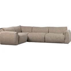 Woood Hoekbank Baggy Links Geweven Stof Bruin Melange