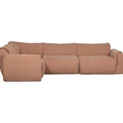 Woood Hoekbank Baggy Links Geweven Chenille Oud Roze