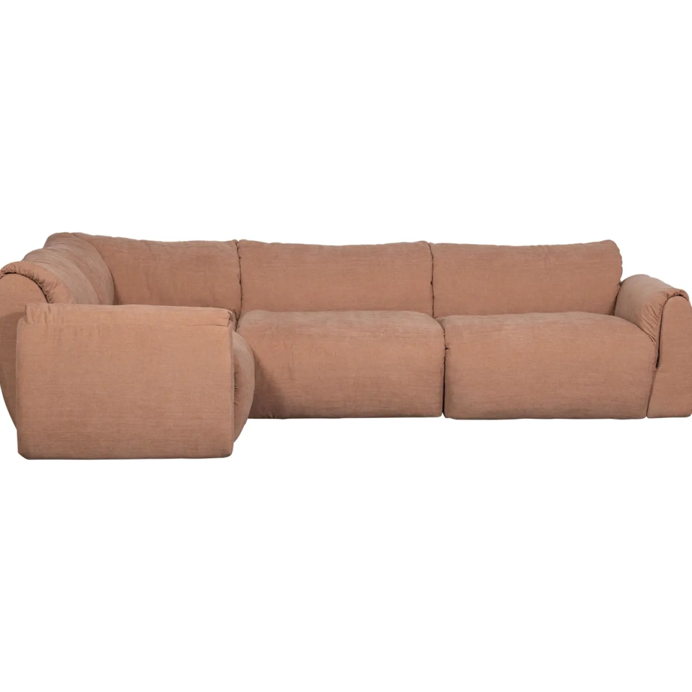 Woood Hoekbank Baggy Links Geweven Chenille Oud Roze