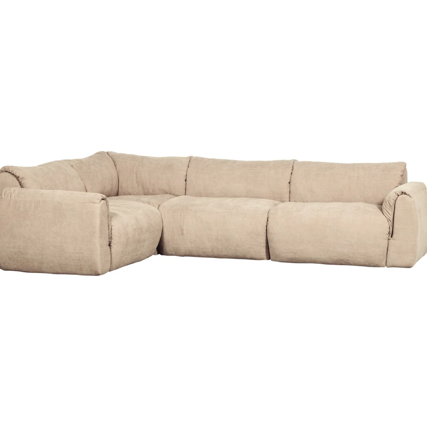 Woood Hoekbank Baggy Links Geweven Chenille Zand
