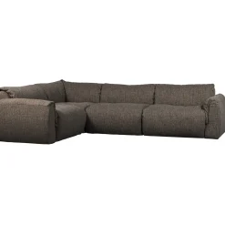 Woood Hoekbank Baggy Links Geweven Stof Warmgrijs Melange