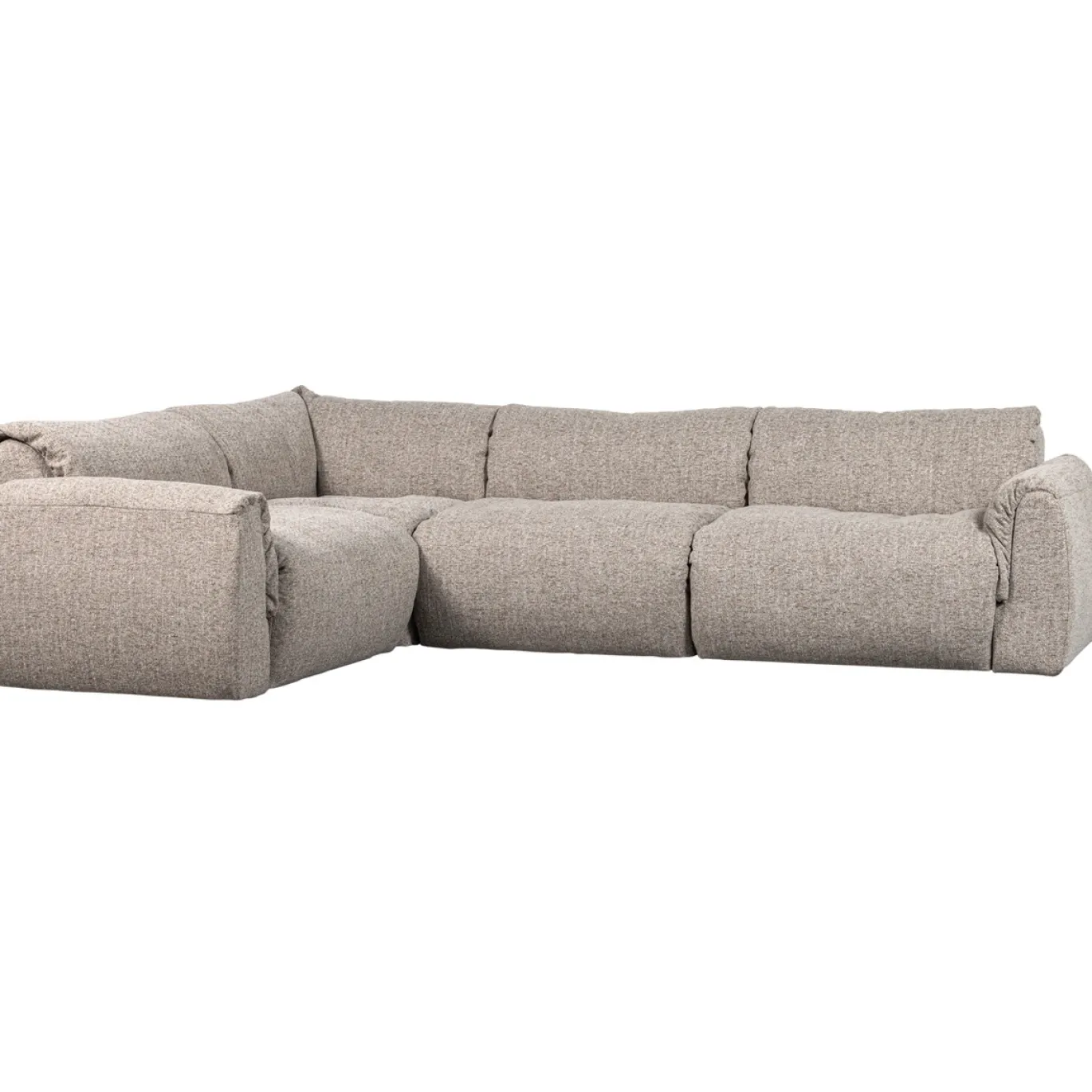 Woood Hoekbank Baggy Links Geweven Stof Naturel Melange