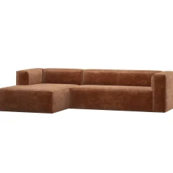 Woood Hoekbank Bean Links Chenille Velvet Terra