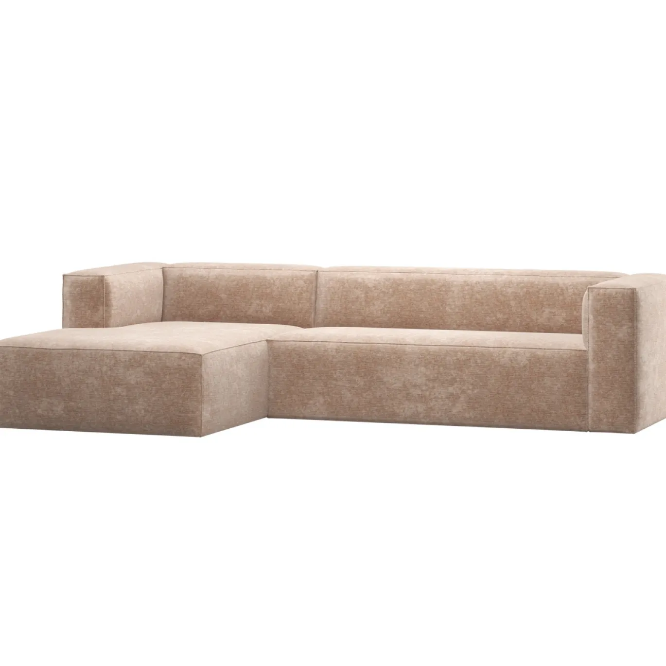 Woood Hoekbank Bean Links Chenille Velvet Naturel