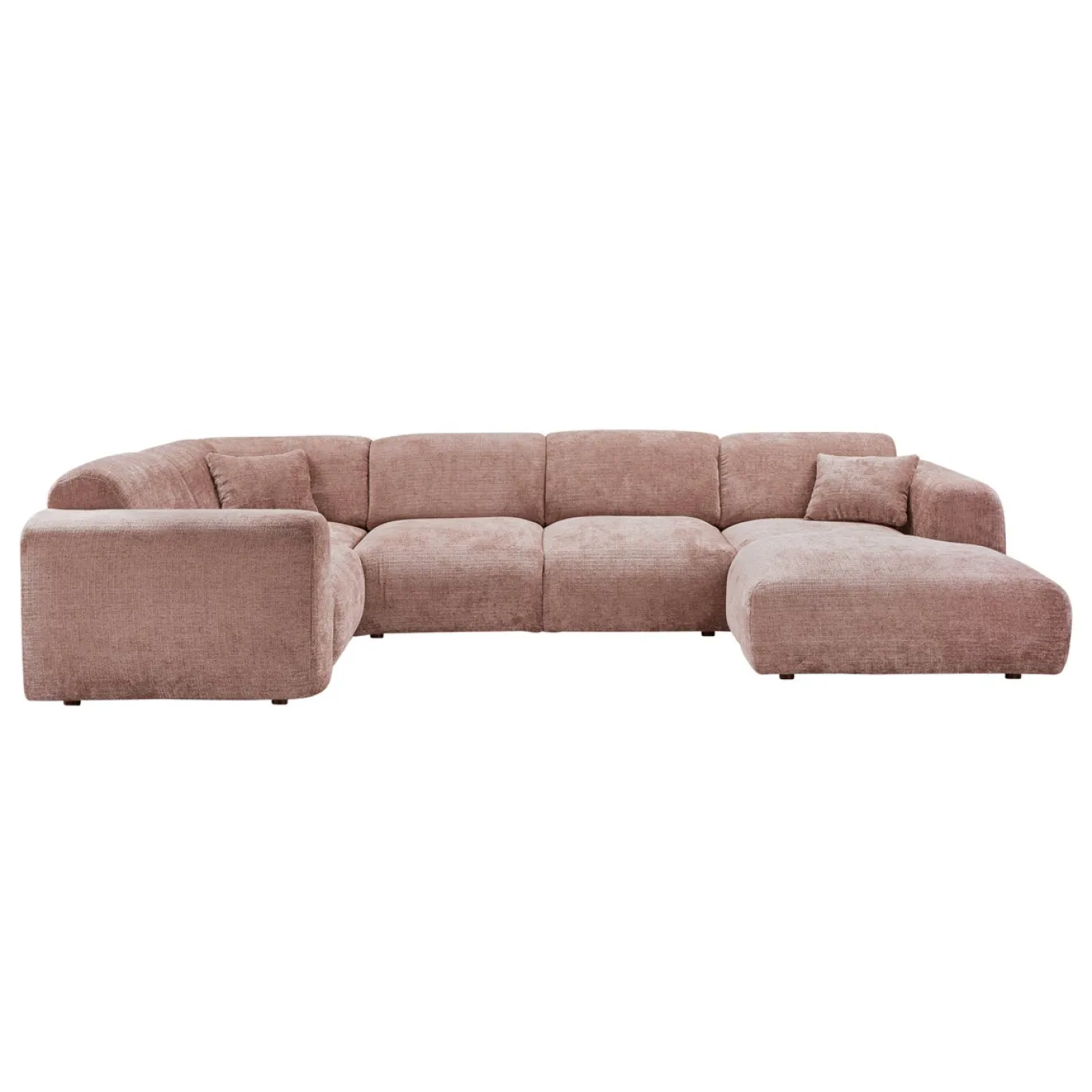 Woood Hoekbank Cloud Links Chenille Taupe/Roze