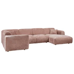 Woood Hoekbank Cloud Links Chenille Taupe/Roze