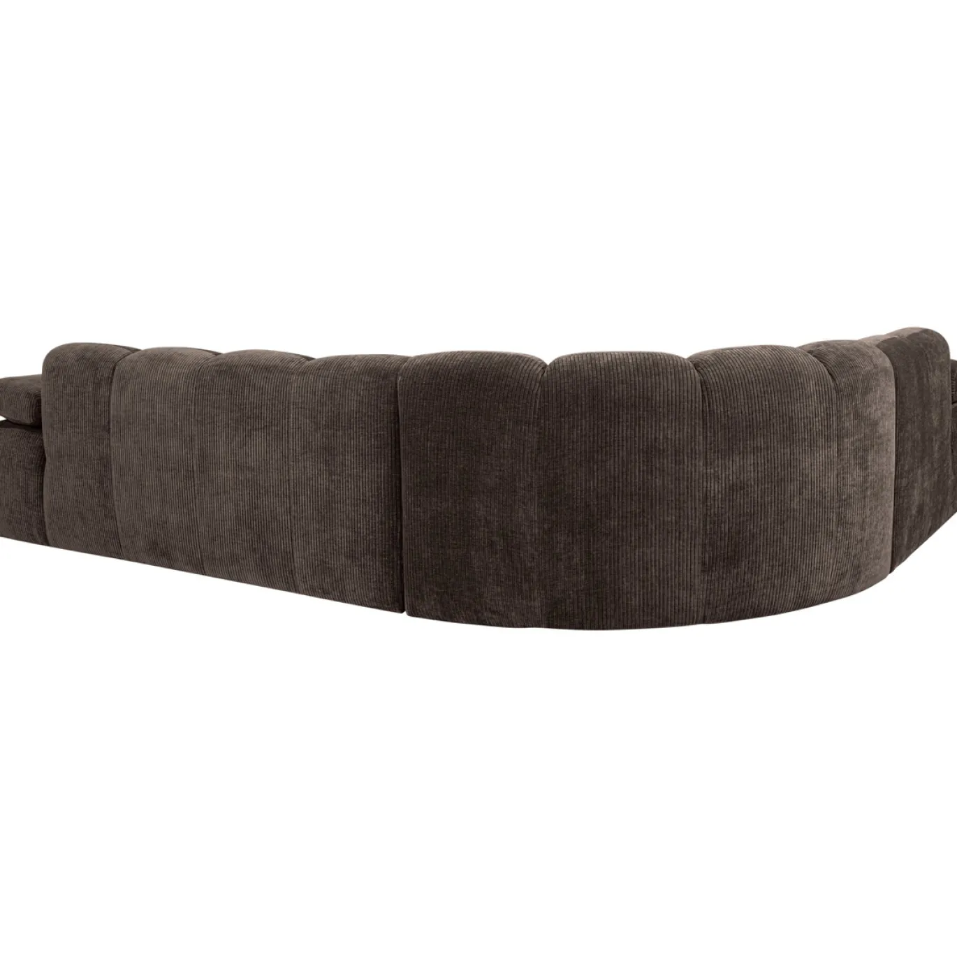 Woood Hoekbank Mojo Links Ribstof Bruin