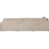Woood Hoekbank Second Date Links Ribstof Beige