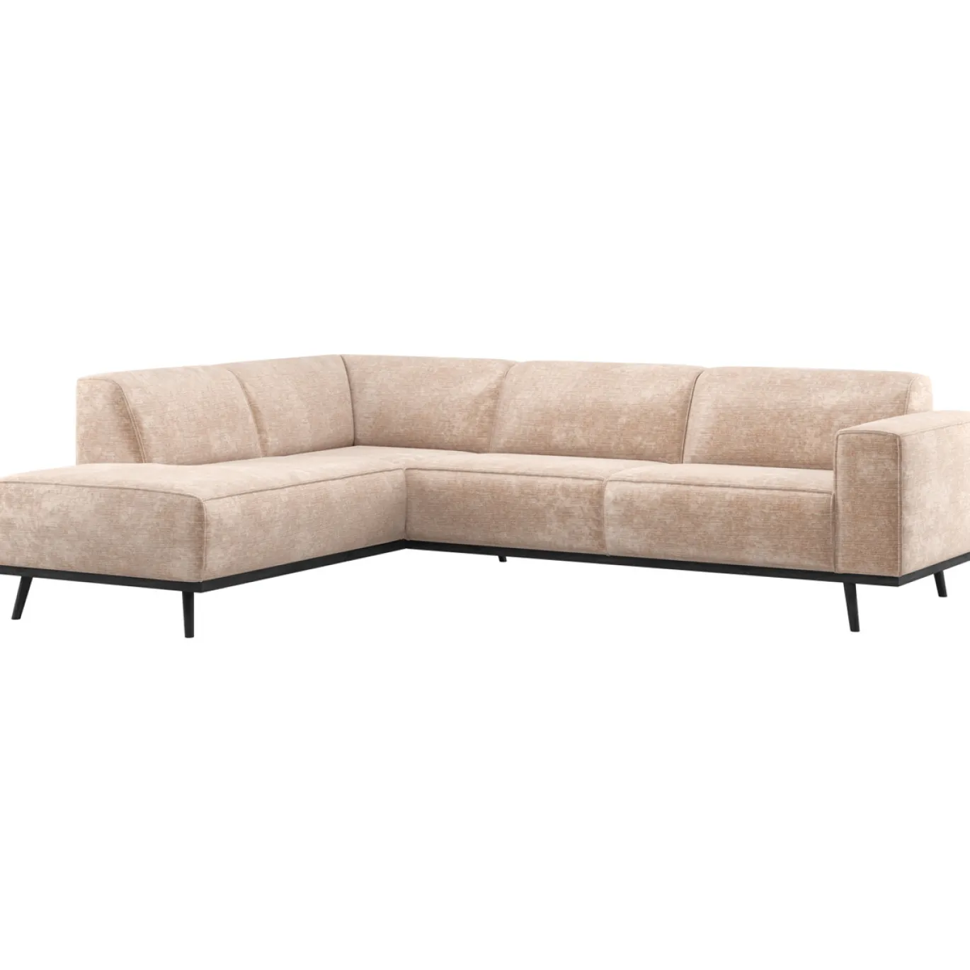 Woood Hoekbank Statement Links Chenille Velvet Naturel