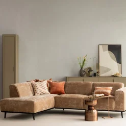 Woood Hoekbank Statement Links Chenille Velvet Taupe