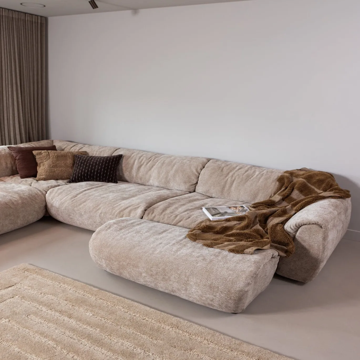 Woood Hoekelement Baggy 3d Chenille Zand
