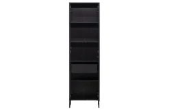 Woood Hoge Kast New Gravure met Lade Grenen Zwart