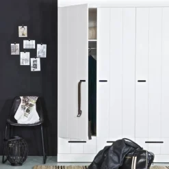 Woood Kledingkast Connect met lades 3-Deurs Wit