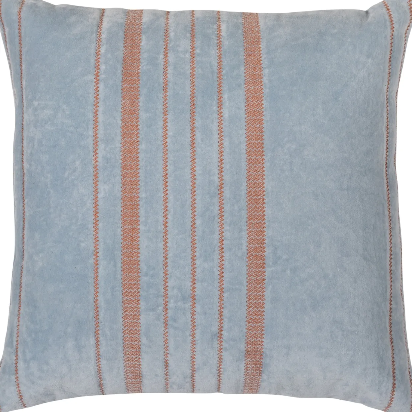 Woood Kussens Laon Velvet Naturel/blauw Set Van 3