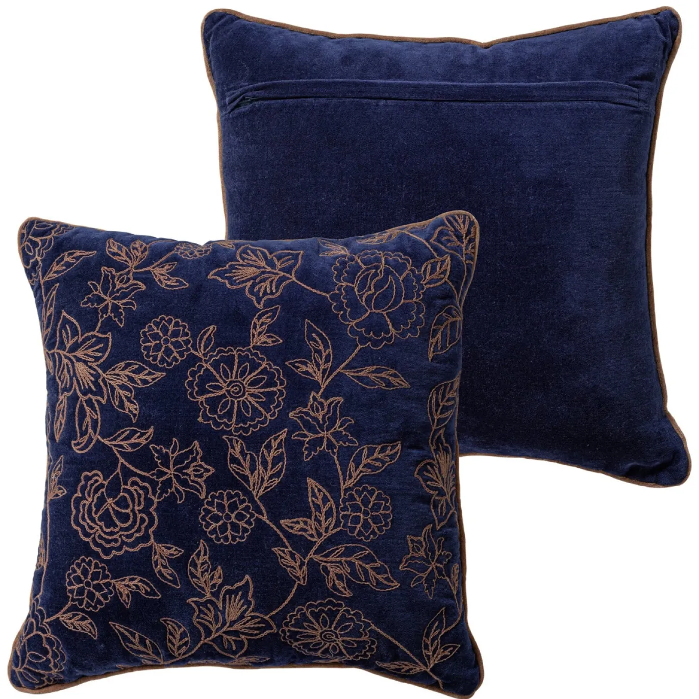 Woood Kussens Niva Bruin/Blauw Set van 4