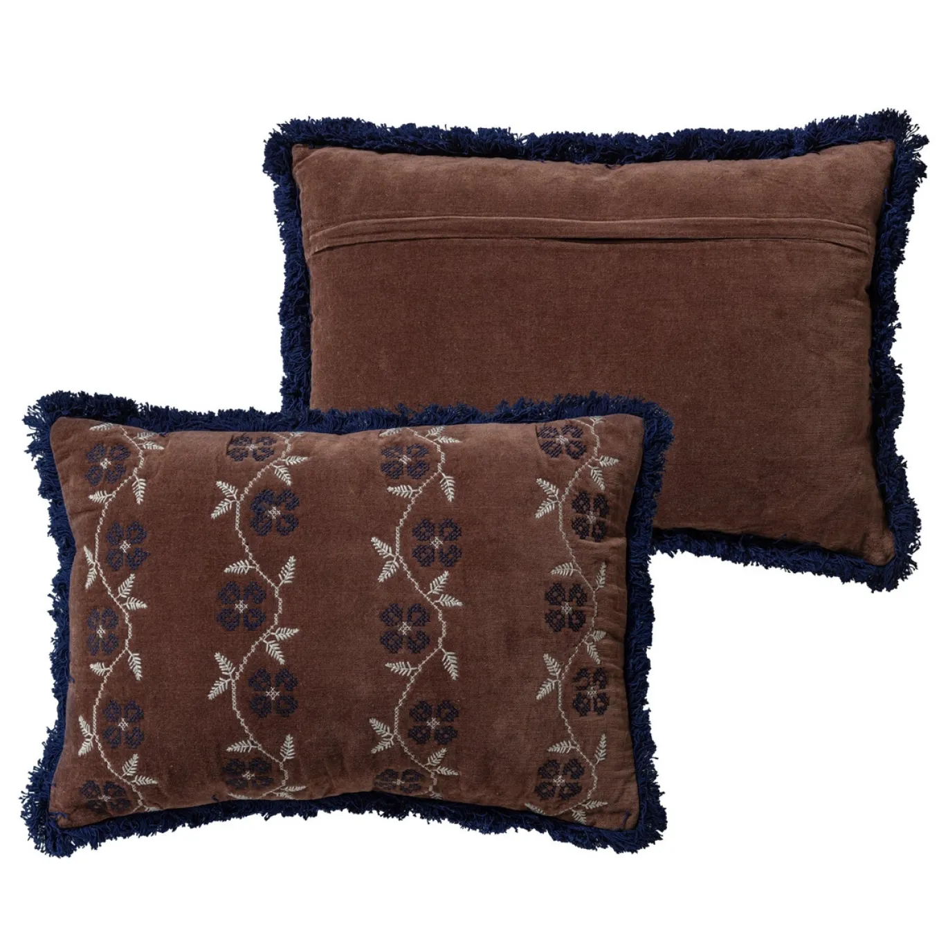 Woood Kussens Niva Bruin/Blauw Set van 4