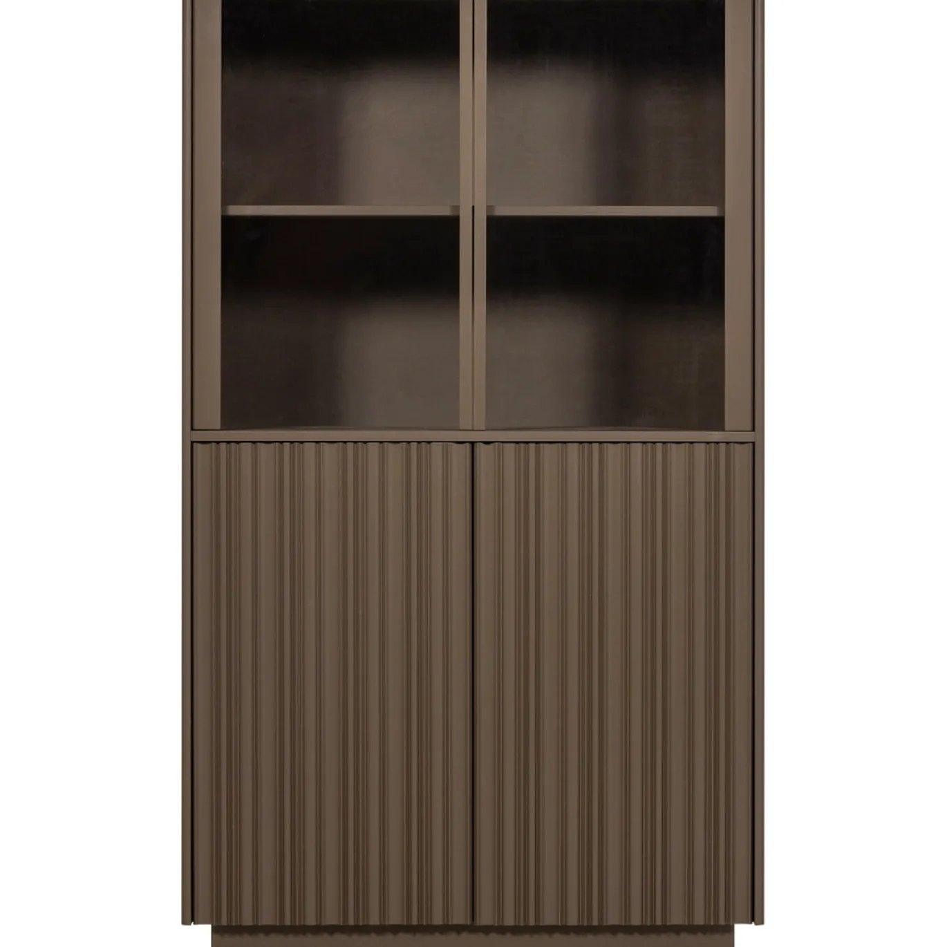 Woood Lage Vitrinekast Nova Grenen Truffel Bruin