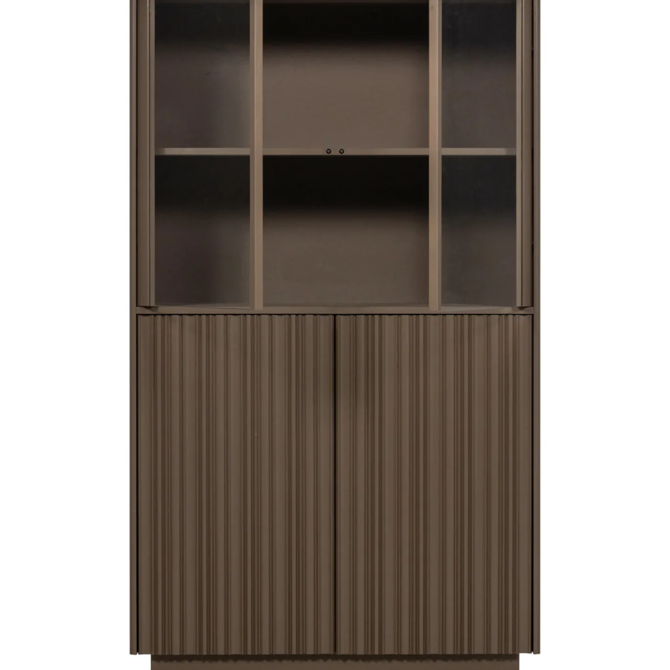 Woood Lage Vitrinekast Nova Grenen Truffel Bruin