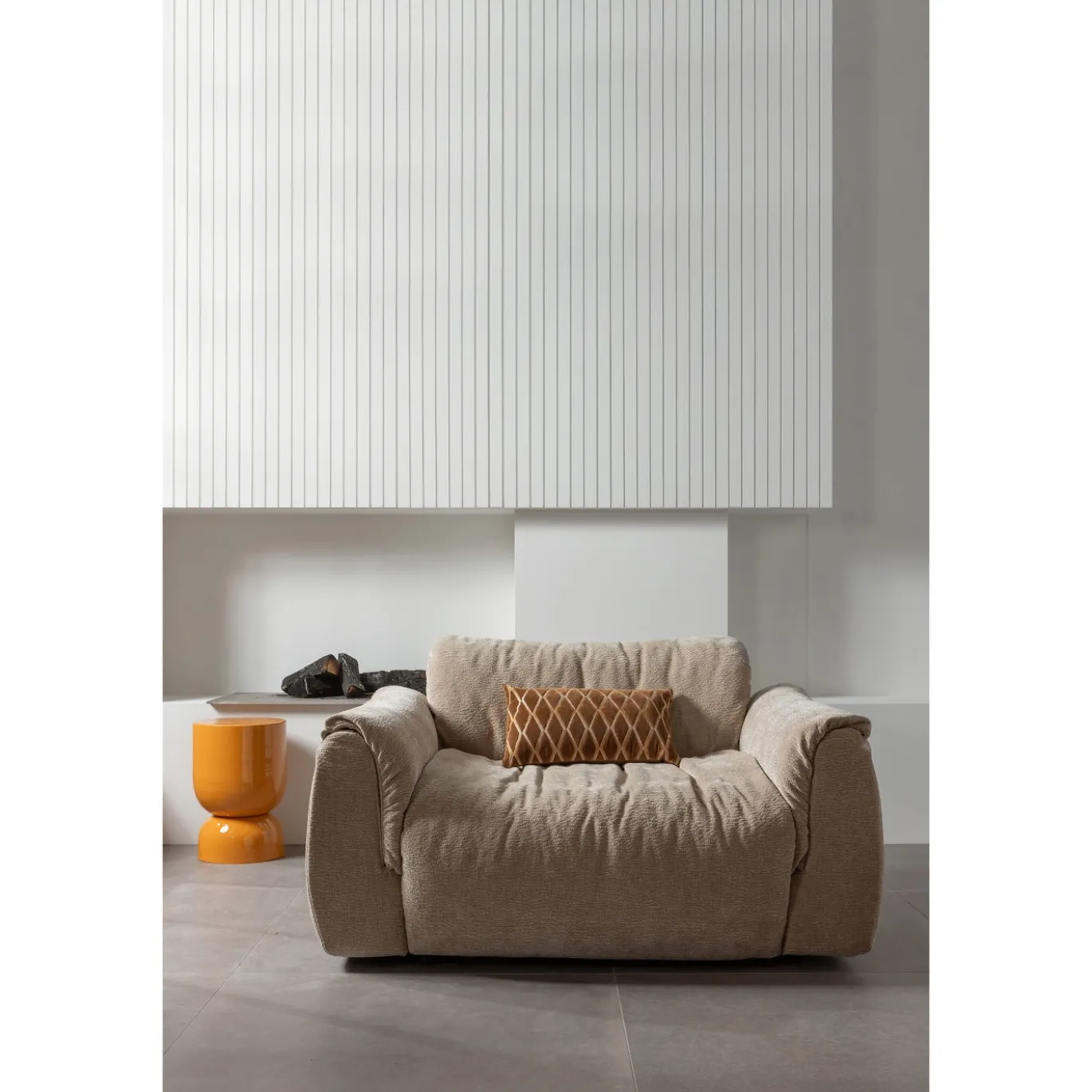 Woood Loveseat Baggy 3d Chenille Zand