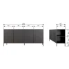 Woood New Gravure Dressoir 200 Cm Grenen Zwart