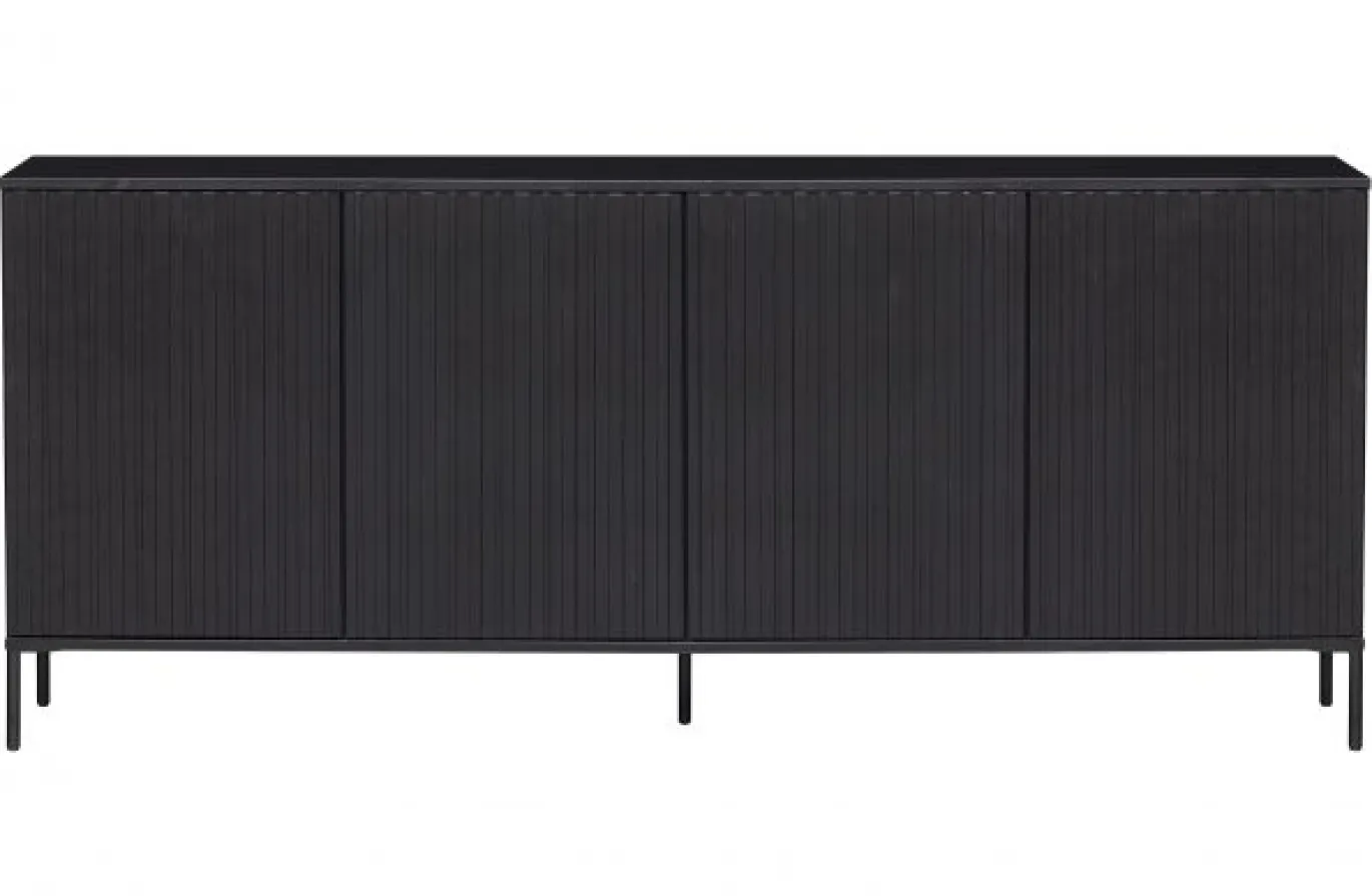 Woood New Gravure Dressoir 200 Cm Grenen Zwart