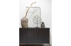 Woood New Gravure Dressoir 200 Cm Grenen Zwart