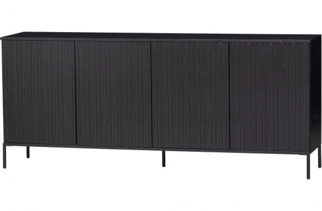 Woood New Gravure Dressoir 200 Cm Grenen Zwart