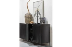 Woood New Gravure Dressoir 200 Cm Grenen Zwart