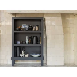 Woood Open Kast Bonk Grenen Mat Zwart