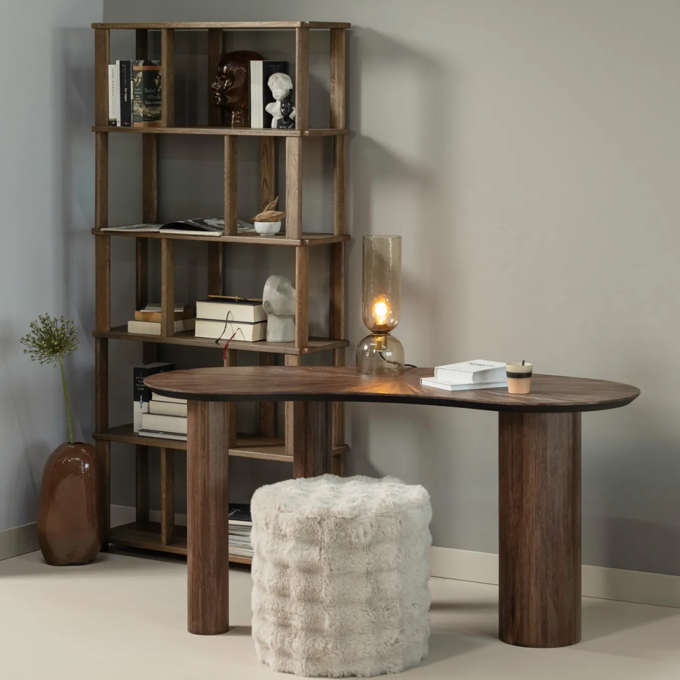Woood Organische Sidetable/bureau Sun Recycled Teak Bruin