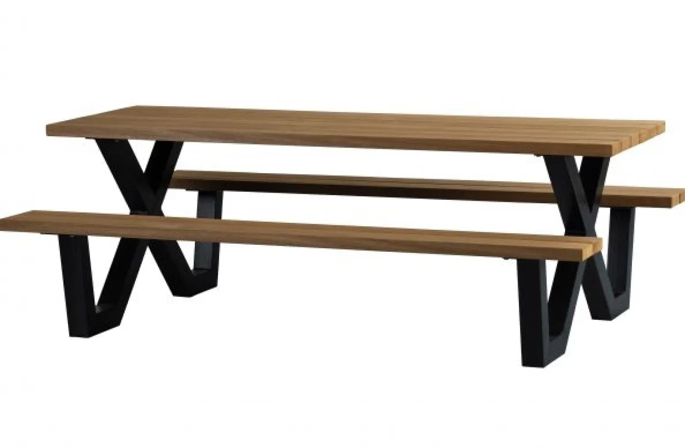 Woood Picknicktafel Tablo Outdoor Ayous Hout Naturel X-poot