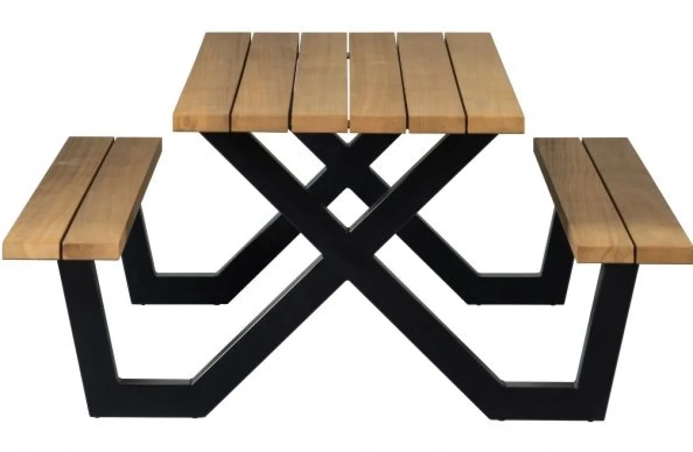 Woood Picknicktafel Tablo Outdoor Ayous Hout Naturel X-poot