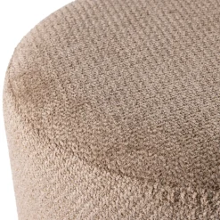 Woood Poef Islen Met Draaivoet Boucle Bruin