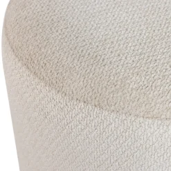 Woood Poef Islen Met Draaivoet Boucle Beige