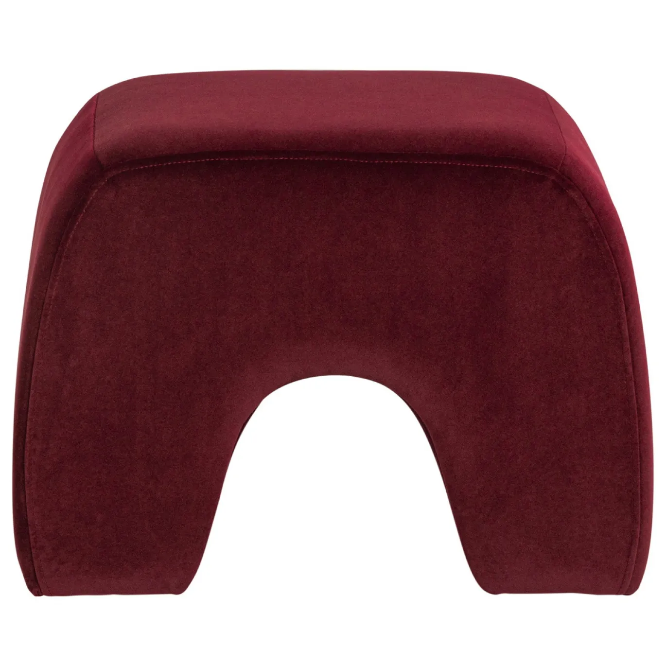 Woood Poef Lucen Velvet Bordeauxrood
